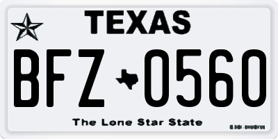 TX license plate BFZ0560