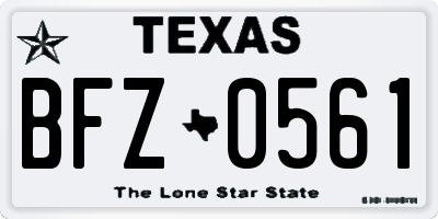 TX license plate BFZ0561