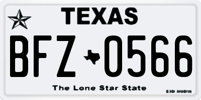 TX license plate BFZ0566