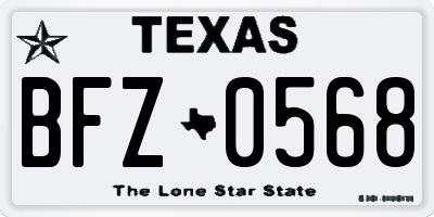 TX license plate BFZ0568