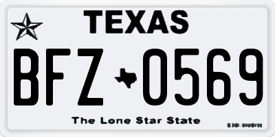 TX license plate BFZ0569