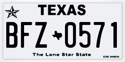 TX license plate BFZ0571