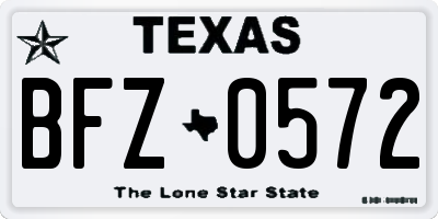 TX license plate BFZ0572