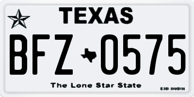 TX license plate BFZ0575