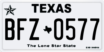 TX license plate BFZ0577