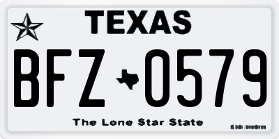 TX license plate BFZ0579
