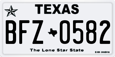 TX license plate BFZ0582