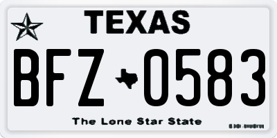 TX license plate BFZ0583