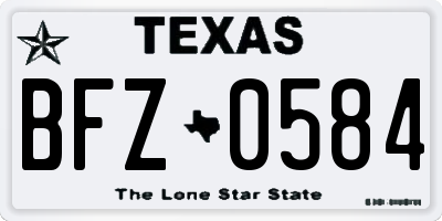 TX license plate BFZ0584