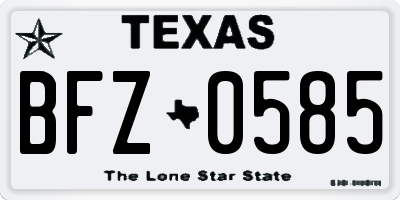 TX license plate BFZ0585