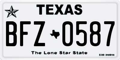 TX license plate BFZ0587