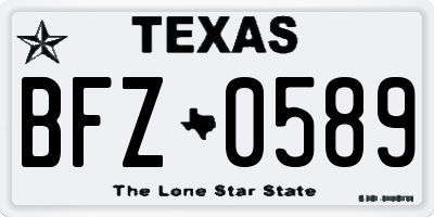 TX license plate BFZ0589