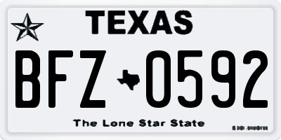 TX license plate BFZ0592