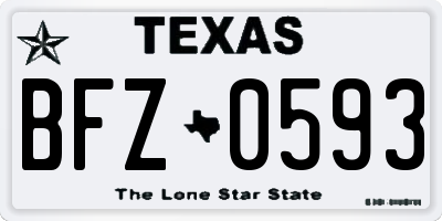 TX license plate BFZ0593