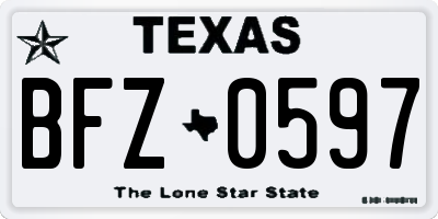 TX license plate BFZ0597