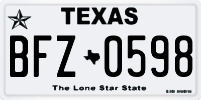TX license plate BFZ0598