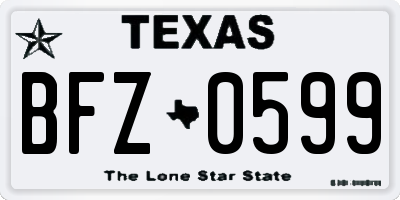 TX license plate BFZ0599