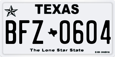 TX license plate BFZ0604