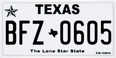 TX license plate BFZ0605