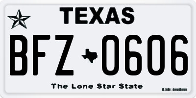TX license plate BFZ0606