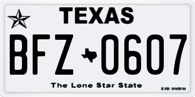 TX license plate BFZ0607