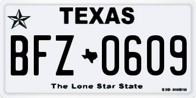 TX license plate BFZ0609