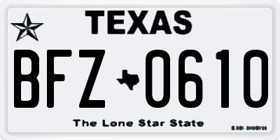 TX license plate BFZ0610