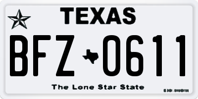 TX license plate BFZ0611