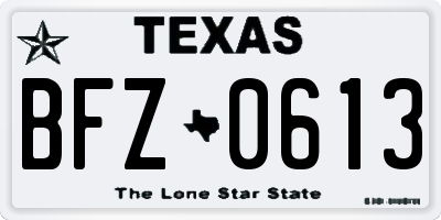 TX license plate BFZ0613