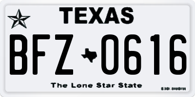 TX license plate BFZ0616