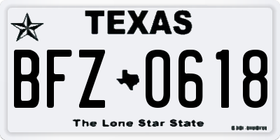 TX license plate BFZ0618