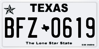 TX license plate BFZ0619