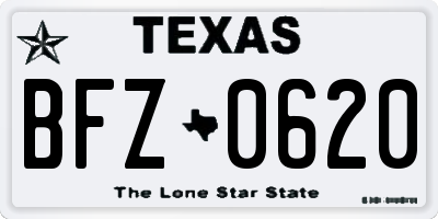 TX license plate BFZ0620