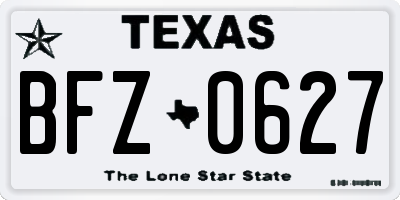 TX license plate BFZ0627
