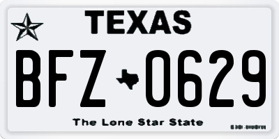 TX license plate BFZ0629