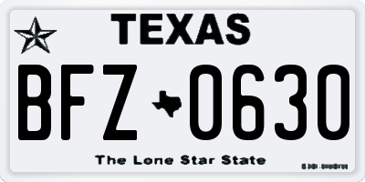 TX license plate BFZ0630