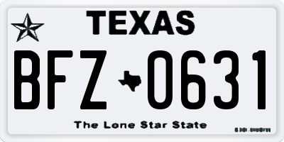 TX license plate BFZ0631