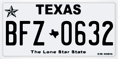 TX license plate BFZ0632