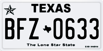 TX license plate BFZ0633