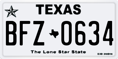 TX license plate BFZ0634