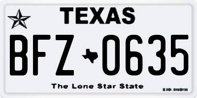 TX license plate BFZ0635