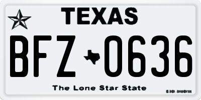 TX license plate BFZ0636