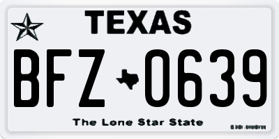 TX license plate BFZ0639
