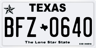 TX license plate BFZ0640