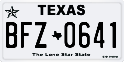 TX license plate BFZ0641