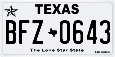 TX license plate BFZ0643