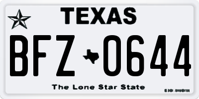 TX license plate BFZ0644