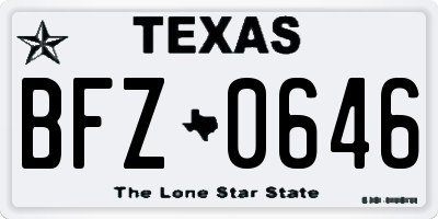 TX license plate BFZ0646