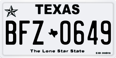 TX license plate BFZ0649