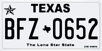 TX license plate BFZ0652